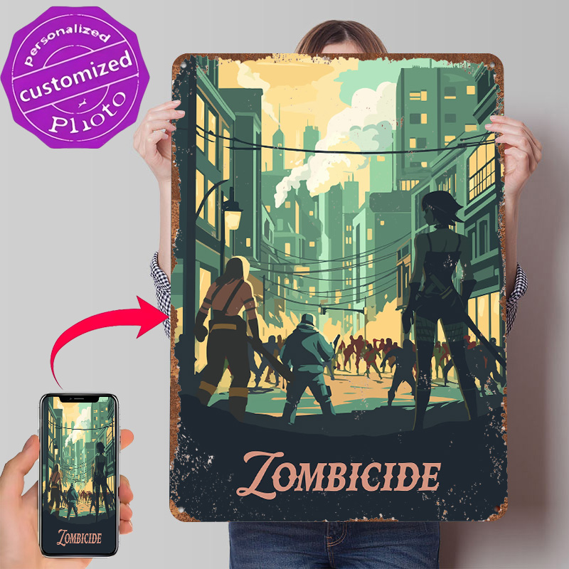 Board Game Zombicide - Metalowy plakat inspirowany grą planszową Zombicide,